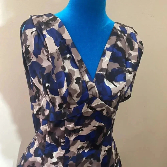 Custom Vintage blue and Lilac Cocktail Party Dress - Picture 2 of 8